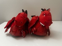 Fun Red Dragon Slippers for Children (or Adults with Small Feet)
