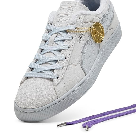 PUMA Junior One Piece Suede 3 Luffy Sneakers, Feather Gray-Platinum Gray, 6.5