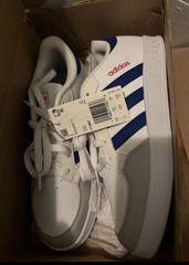adidas Breaknet K Unisex Kids Sneaker White/Blue/Gray Lace Up US 7 FY5897