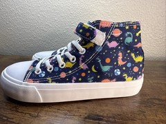 Kids Shoe Solar Dinosaur Canvas Mid Top Shoes W/ Strap SZ 3-4, 206mm NEW