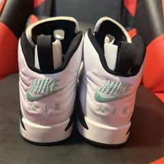 Nike Air Jordan 6 High Top White Mint Green Black Leather Kids Sneakers