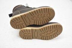Eddie Bauer Boots Youth Brown Ankle Chukka Lace Up Side Zip Lug Sole Plaid Lined