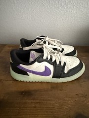 Air Jordan 1 Low Toddler 10C Black Purple Glow Sole HF0412-001