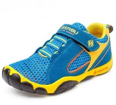 GEERBU Barefoot Little Kid Outdoor Breathable Hiking Leisure Shoe – Blue Size 11