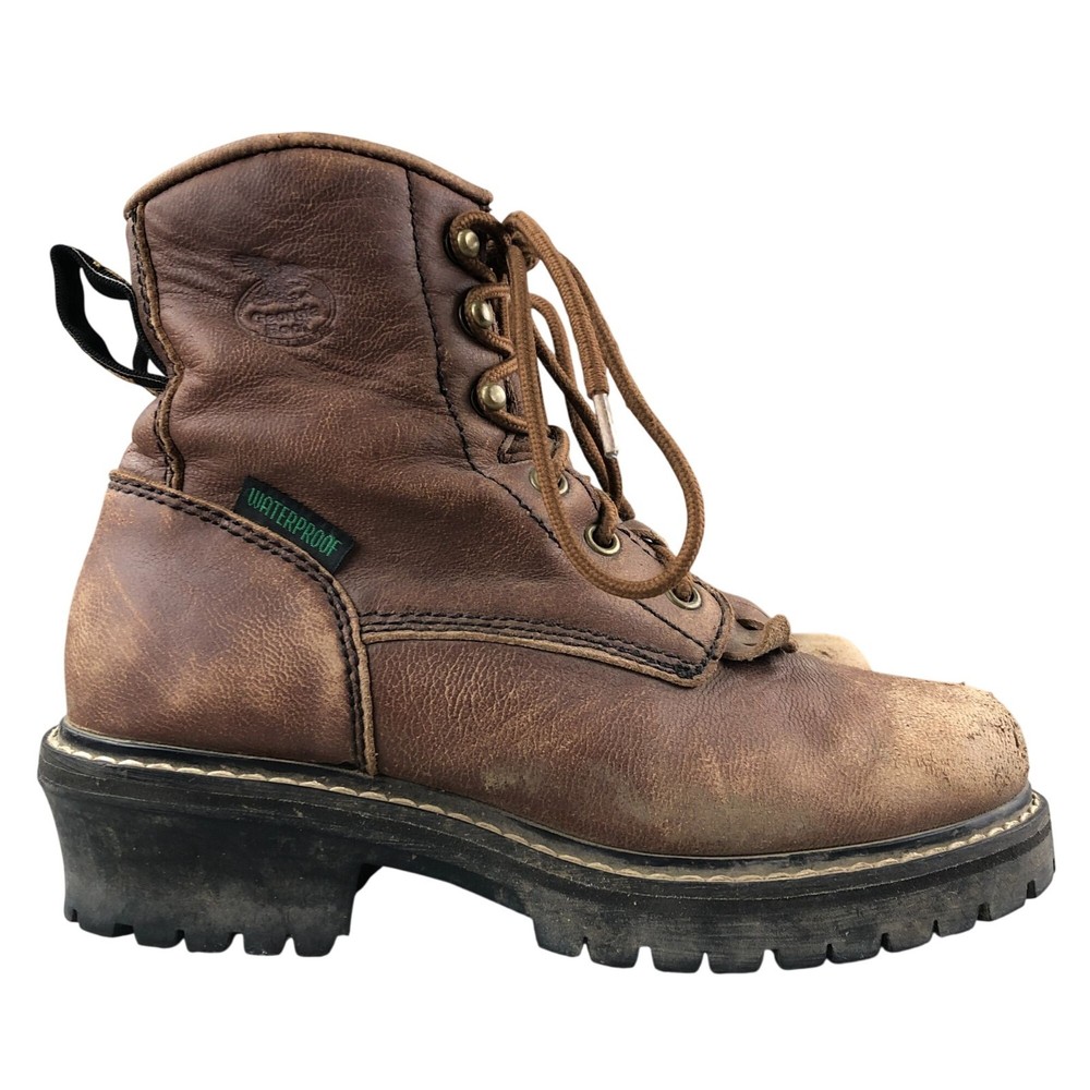 Georgia Boot Kid’s 4.5M Brown Waterproof Leather Steel Shank Logger Boots FAIR
