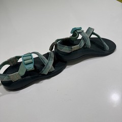 Chaco Marled Pine Youth 2 EcoTread Strappy Adjustable Sport Sandals Green Blue