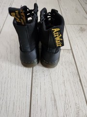 Dr. Martens Boots Kids Size 2 Doc Combs J Combat Lace Up Canvas Zip Black Youth