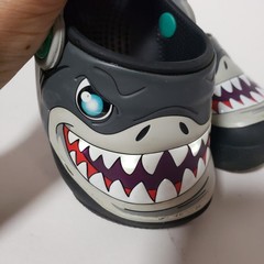 Crocs Classic Clog Kids Fun Lab Black Shark Light up Size C 7 Slip On Sandal