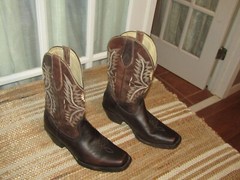 Unbranded Teen Brown Leather Square Toe Western Boots Youth sz 4.5 Mex 23.5