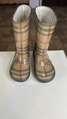 Burberry KIDS NOVA CHECK RAIN BOOTS 23/24 EUR Size 7.5 US Made in Italy