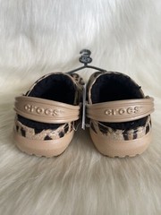 NEW Crocs Size C8 Kids Classic Lined Out of This World Clog Leopard Gold