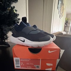 Nike Flex Runner 4 Unisex Kids Athletic Slip-On Sneakers Blue/White 7C
