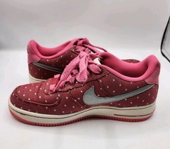 2015 Nike Air Force 1 GS Low Red-Pink/White Size Y 5.5 PREOWNED 314219-603