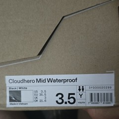 Cloudhero Mid Waterproof Mid Top Youth Sneakers Black/White US 3.5 EU 35.5