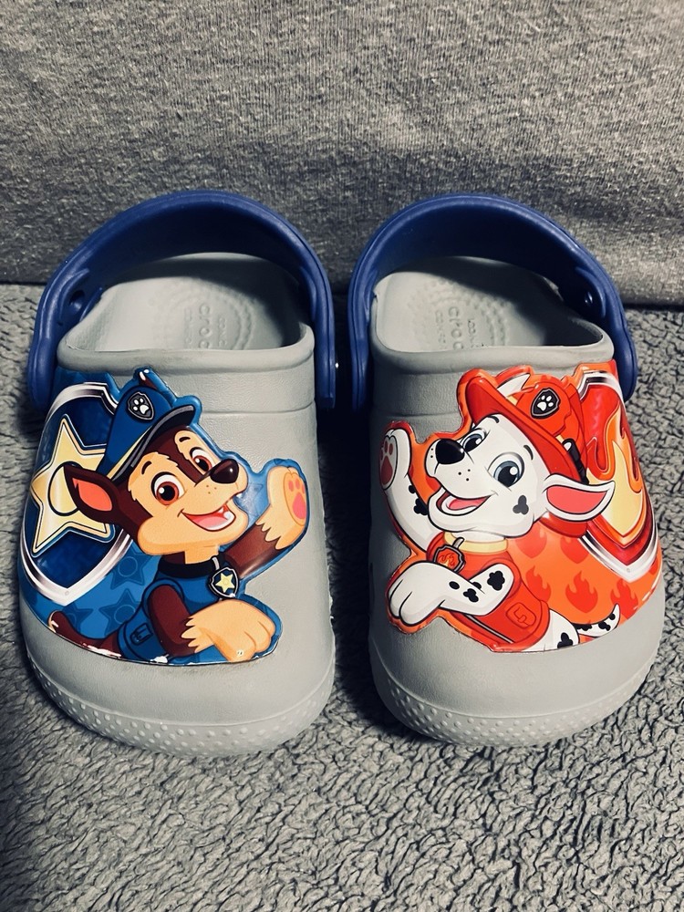 Crocs FunLab Paw Patrol Marshall Chase Grey/Blue US Toddler C6 Super Clean ✅Pics