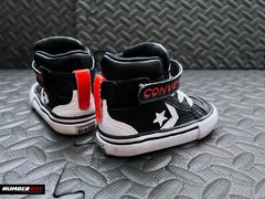 CONVERSE INFANT PRO BLAZE STRAP HI BLACK/ WHITE /BRIGHT POPPY ORANGE SIZE 2