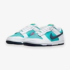 New Nike Kids Grade School (GS) Dunk Low Dusty Cactus Blue Teal White Pink