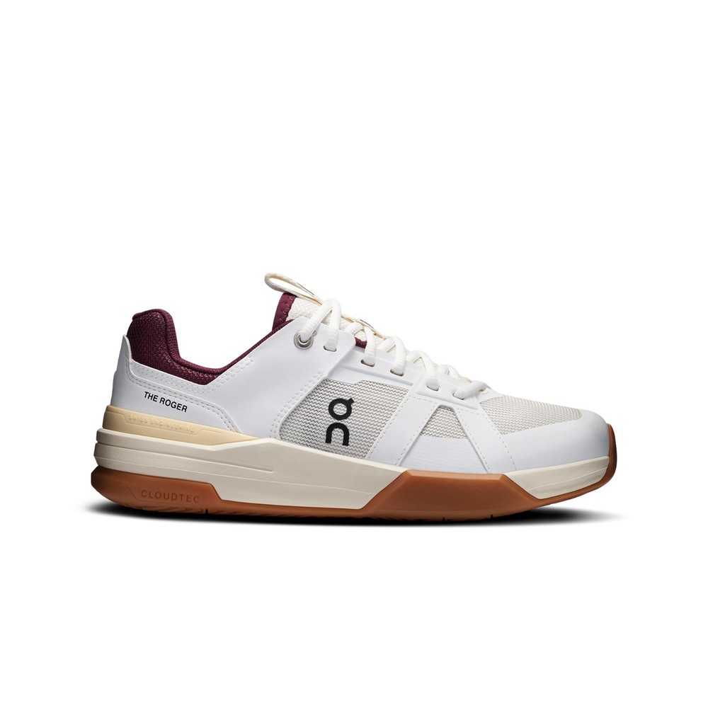 On Cloud THE ROGER Clubhouse Pro (White/Maroon) Youth Kids Shoes 3YE10014827