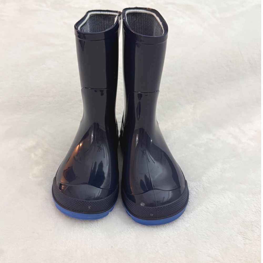 Navy Blue Kids Rubber Rain Boots Made in Canada Size 7-8 Waterproof Lug Sole