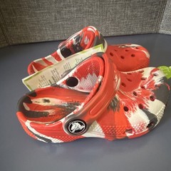 Crocs Classic Marbled Clog Unisex Kids Red/White/Gray/Black C7 EU 23-24