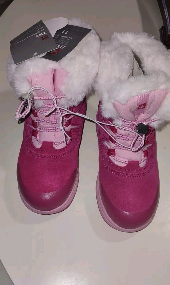 Swiss Tech Girls 11 Waterproof Thinsulate Memory Foam Boots Genuine SuedeLeather