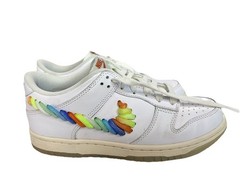 Nike Dunk Low SE Rainbow Lace Swoosh White Mutli GS (FN4861-100) Size 6Y