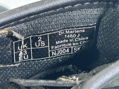Doc Martens Junior 1460J Softy T Leather Lace Up Boots Black Ankle Zipper • Sz 2