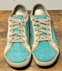Keen Arcata Kid’s Canvas Lace Up Turquoise Casual Shoes Sz 6 US/ 5 UK