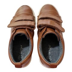 CAT & JACK Tan Unisex Synthetic Leather Like Hook And Loop Sneakers Size 10