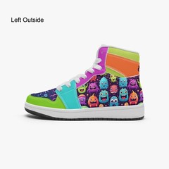 Kids Colorful Alien & Cute Monsters High Tops Fun Sneakers Birthday School Shoes
