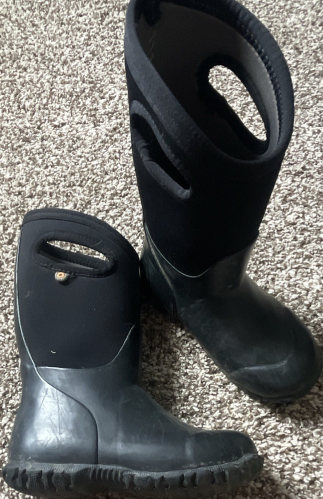Bogs K York Solid Kids Rain Boots Black US 11 EU 27 Pull-On MPN 72601-001