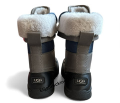 NEW KIDS UGG BUTTE II CHARCOAL GREY MATTE LACE UP RAIN – SNOW BOOTS SIZE 4K