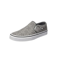 Vans Kids Classic Slip-On Off The Wall Logo Grey White Sneakers 3.0 Youth 721356