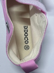 OPOEE Kids Canvas Sneakers Hook & Loop Shoes Pink US 1-3 (EU 32-34)