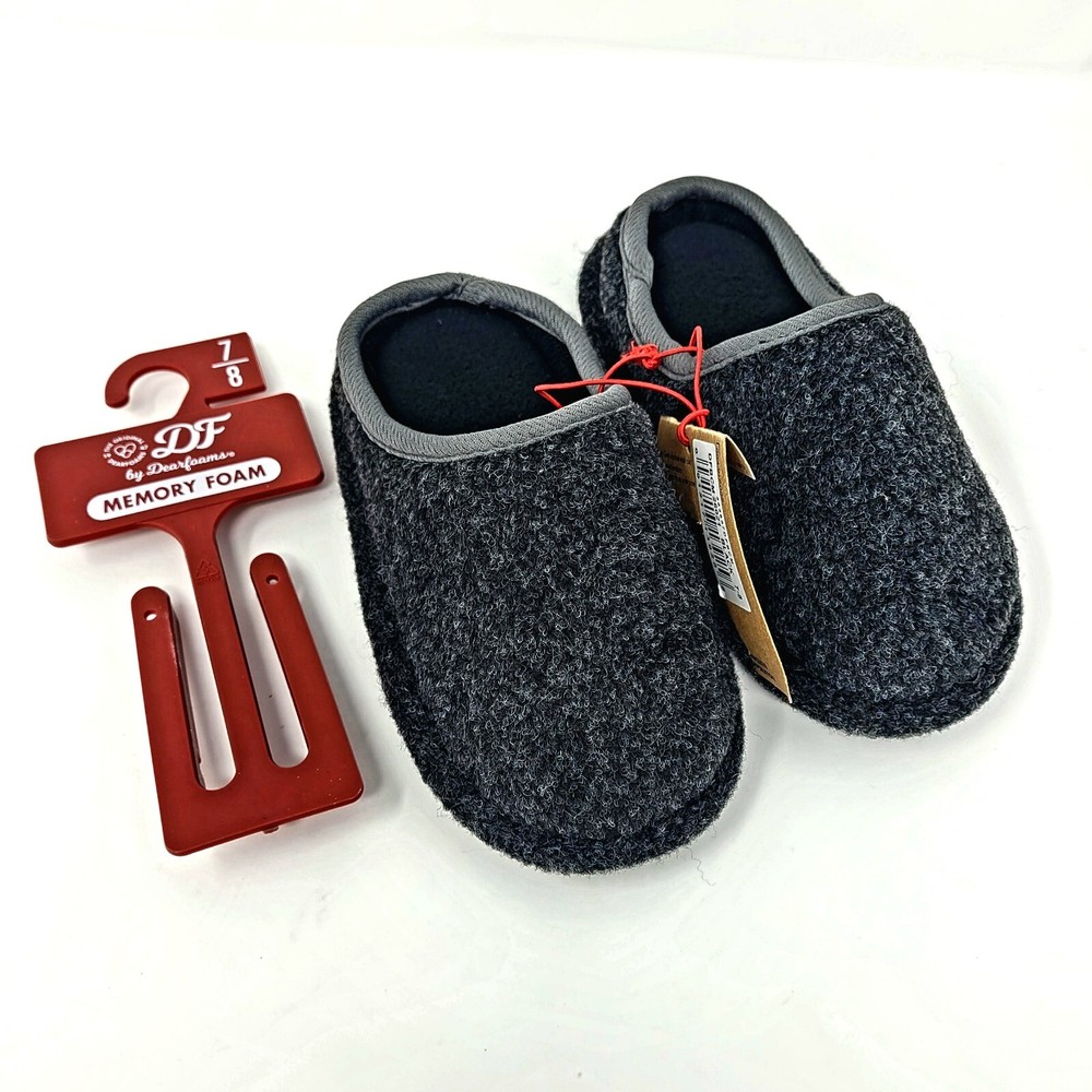 NWT Dearfoams Kid’s US Size 7/8 EU 23/24 Slippers Black