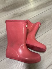 Hunter Kids First Classic Starcloud Rain Boots, Size 10 Pink Sparkle