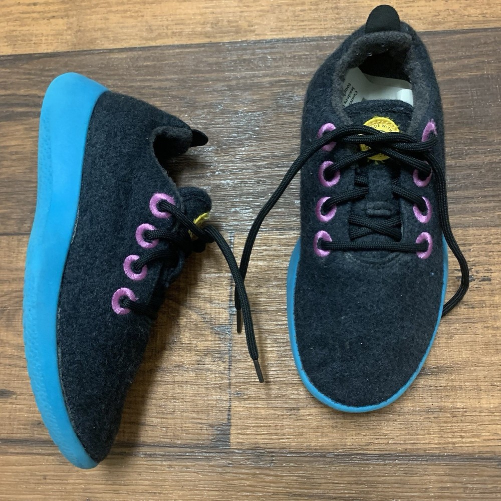 Allbirds Merine Wool Runner Wowza Blue/Buoyant Mint Youth Size 1 Warm and cozy