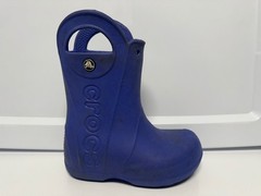 Crocs Kids Size C11 Handle It Rain Boots Youth Navy Blue Waterproof Shoe Pull On