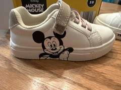 ALDI 2025 Disney Mickey Mouse Character White w/Silver Sneakers Toddler Size 10