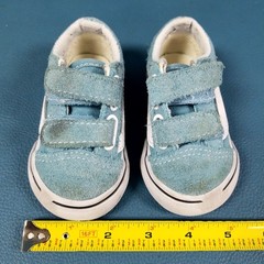 Vans Aqua Blue Low Old Skool Suede Skate Shoes Toddler Sz 4.0