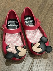 Mini Melissa Disney Mickey Minnie Pink Mary Jane Flats Baby Girl US size 6