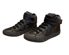 Converse Pro Blaze Strap Youth Trainers Hi Top Black Leather Sneakers Sz 11 Kids