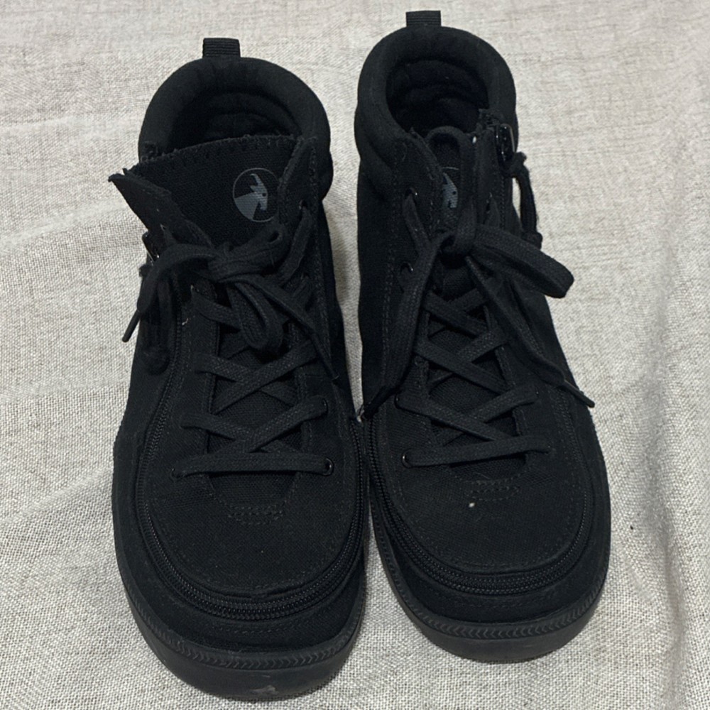 BILTX Black Textile Mid Top Sneakers Unisex Kids Size 6 Logo Zipper