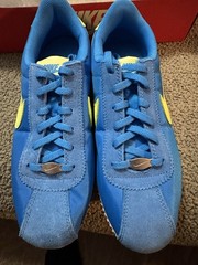 Nike Cortez Textile Youth Size 6.5Y Blue/White/Light Lemon Twist IB7748-406