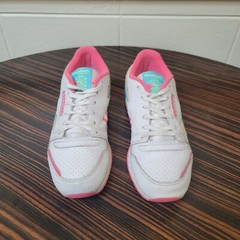 Reebok Classic Size 5.5 Leather Ripple ATI Retro 80s Neon White/Pink/Yellow