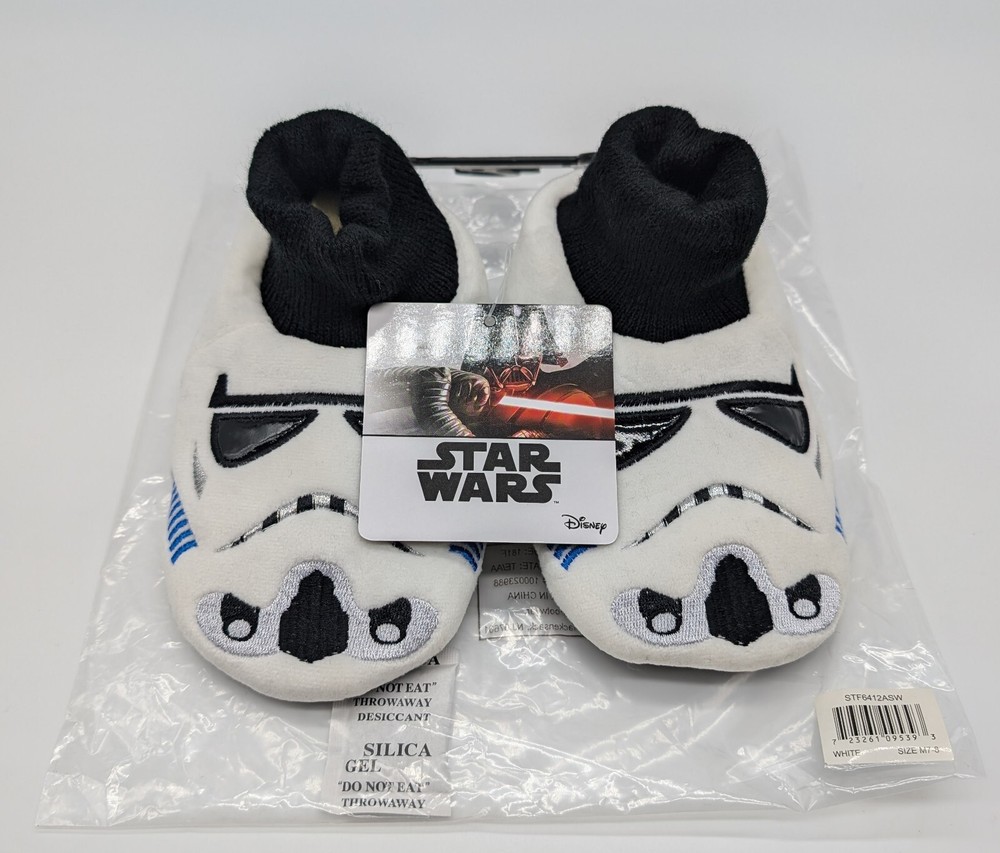 NEW Star Wars Stormtrooper Young Kids Child Slippers House Shoes Size 7-8