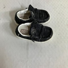 Hey Dude Wally Sneaker Toddler Size TD6 Black White Stretch Slip On Lightweight