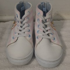 Bluey Kids Sneakers High Top Size 10 Pink White Striped Lace Up Zip Cartoon