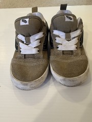 Vans Old Skool Kids Tan White Suede Canvas Sneakers Toddler Shoe Size 10