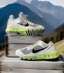 NIKE AIR MAX 2013 SNEAKERS WOLF-GREY/VOLT-GREEN GRADE SCHOOL YOUTH SIZE 6Y